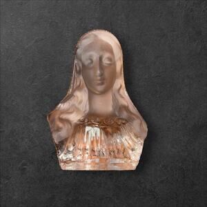 Viking Crystal Vintage Madonna Clear Frosted Paperweight Figurine Statue
